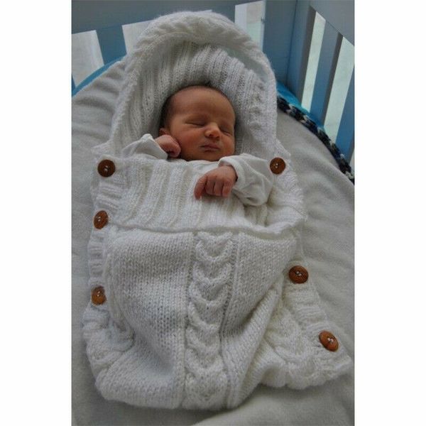 

newborn baby infant kids girls boys sleeping bags swaddle wrap warm blanket soft knitting flannel sleeping bag