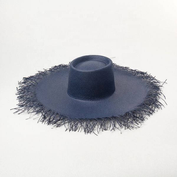 

trendy women big brim oversized frayed floppy straw hat