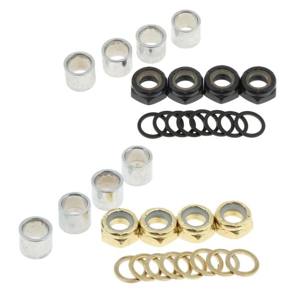 

4pcs standard skateboard accessories axle washer bearing spacer nuts speed rings for longboard repair rebuilding kit