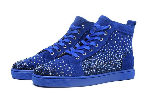 

2020 spikes red bottom pik pik studded sneakers shoes women men luxury designer flat casual red sole autumn winter casual, Black