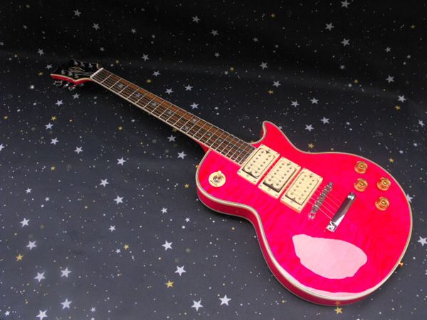 

6 струнной гитара цельного набора шея g l p обычай тело красного дерева розовой электрогитара бесплатная доставка