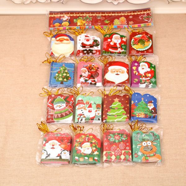 

128pcs decorations random pattern christmas greeting cards pendants kit xmas tree hanging blessing tag ornaments christmas tree