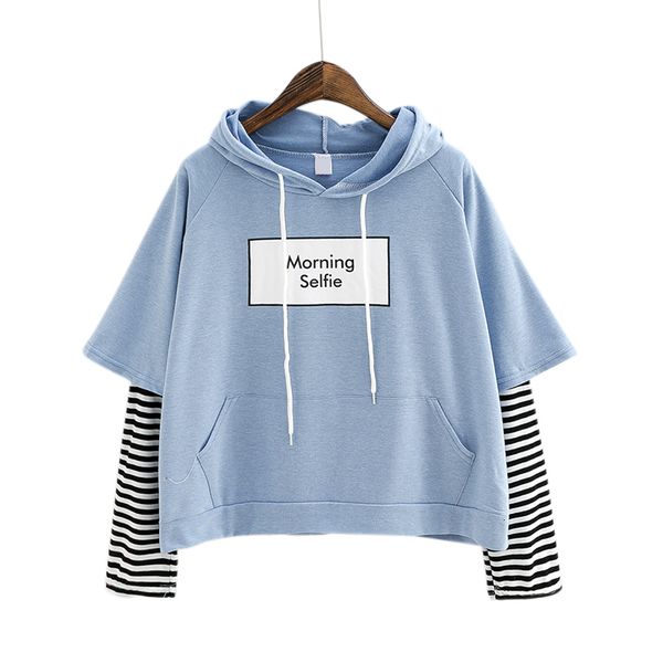 

designer hoodies women hoodie kpop new autumn women sweatshirt fashion striped patchwork casual hoodies spring kpop harajuku clothes, Black
