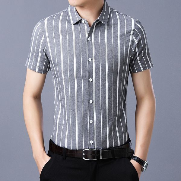 

in the summer of 2019 the new men young and middle age man half sleeve thin striped collar cultivate one's moral men, White;black