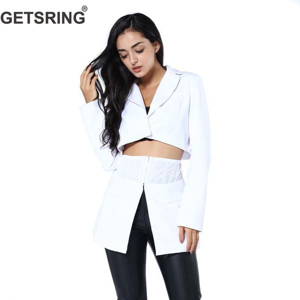

getsring женщины блейзер куртка комплект белый блейзер для женщин костюм комплект пальто 2 шт старинные блейзеры пальто с длинным рукавом но, White