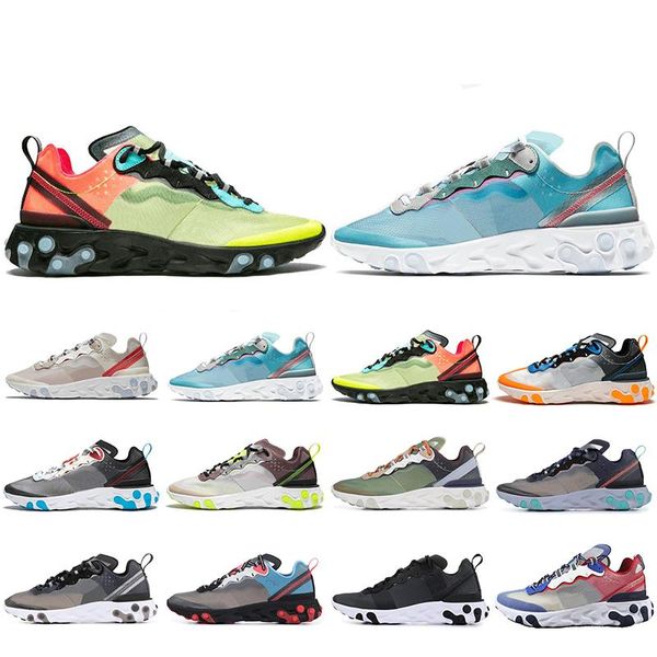 

new arrival react element 87 running shoes for men women sail royal tint anthracite volt racer pink mens trainer sports sneakers 36-45