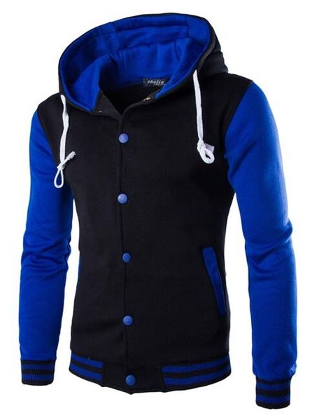 

2019 new brand mens hooded solid color zipper casual hoodie long sleeve casual sweatshirt hip hop tracksuit fashion streetwear, Black