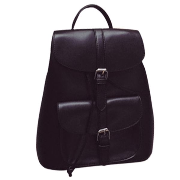 Fashionable Women S Pull Rope Pu Leather Backpack Belt Decoration