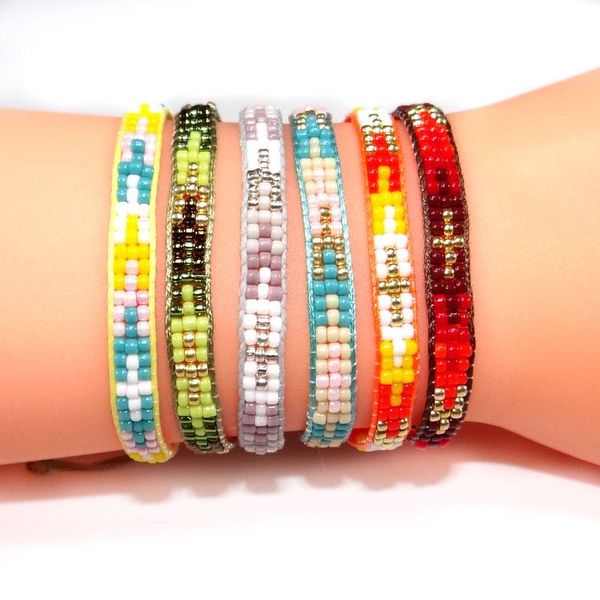 

maxi vsco girl letter bead bracelet pure hand japanese rice beaded jewelry universal creative bracelets mixed colors wholesale 101019, Black