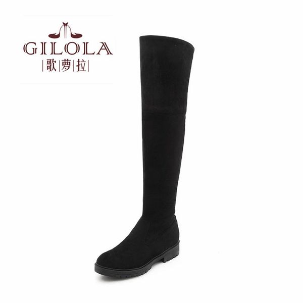 

gilola лодыжки 3.5 см высокие каблуки платформа снег женщины сапоги обувь женщина осень зима botas толстые каблуки #y0785863f, Black
