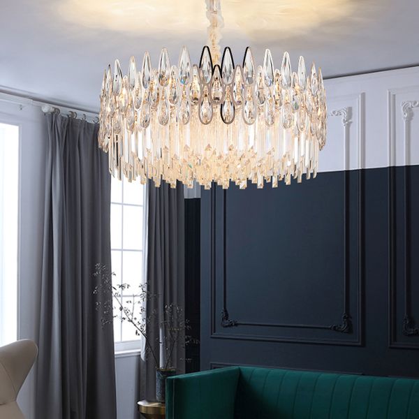 

хрустальная люстра освещение для гостиничного декора гостиной спальни столовой комнаты новых роскошной современными водить подвесные светиль