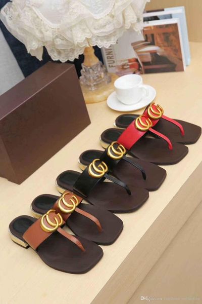 

2019 cla ic women flat andal black leather thong ca ual lide for ummer beach flip flop ize 35 42