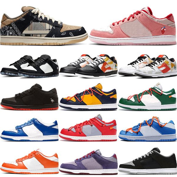 

2020 new arrival designer casual sneakers shoes traivs scott sb dunk low fashion valentine day black red chunky dunky men women trainers, White;red