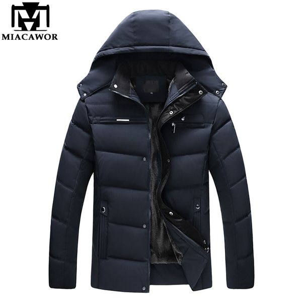 

dropshipping winter jacket men thicken warm men parkas hooded fleece man's jackets outwear jaqueta masculina j498, Black