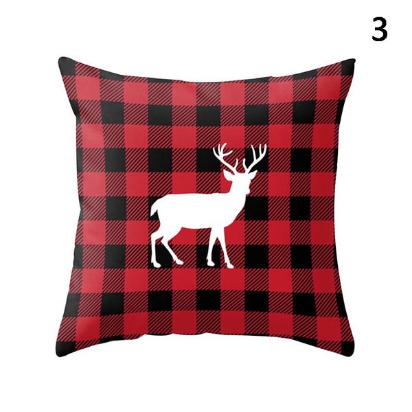 

pillow cover case 45x45cm deer grid pattern home decoration for christmas sofa office car myding