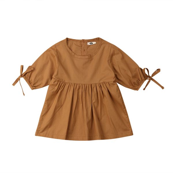 

2019 new toddler newborn baby girls dress vintage half sleeve party holiday dresses for girls summer girl clothes, Red;yellow