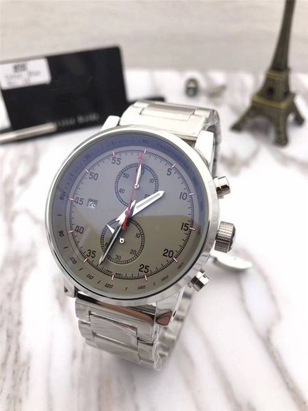 

luxury watch brand watches quartz movement satch chronograph wristwatch for man 021, Slivery;brown
