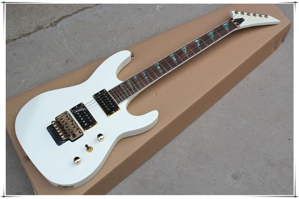

white body electric guitar with tremolo bridge,golden hardware,rosewood fingerboard,hh pickups,can be customized