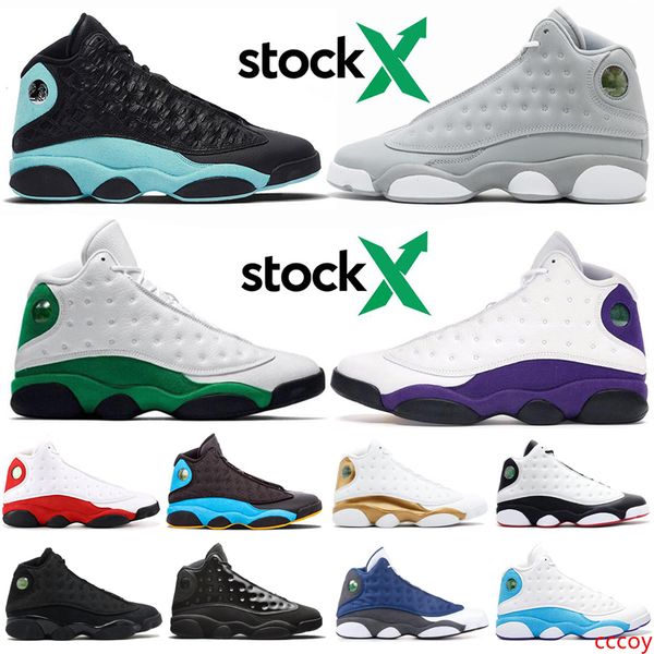 

stock x 13 13s mens basketball shoes island green black cat court purple classic lucky green men designer shoes sneaker trainers 7-13