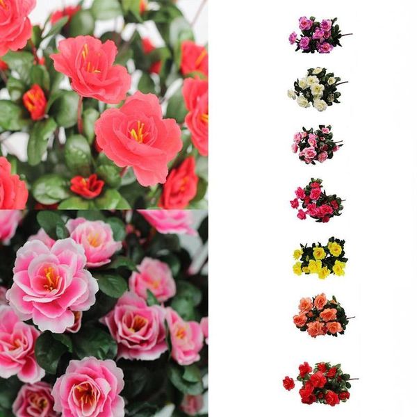 

household outdoor artificial red azalea flowers bushes decor home decorations high resistant uv fake flowers quality small x3p3