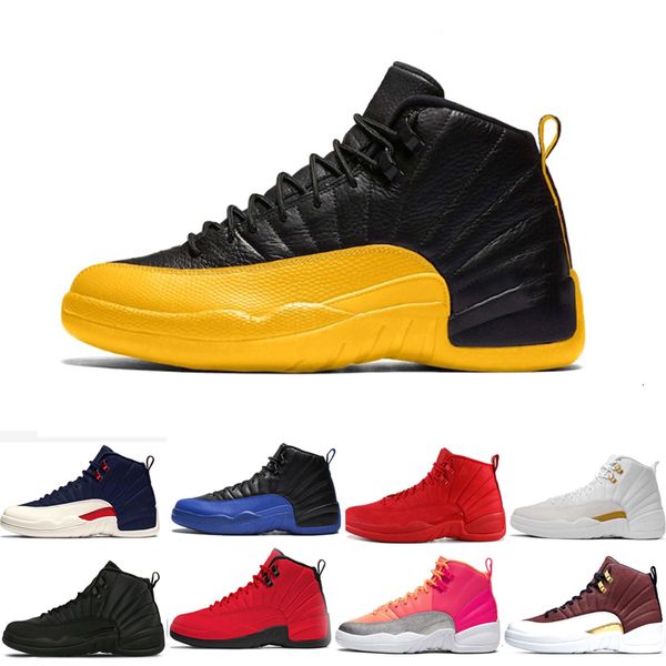 

new 12 12s men basketball shoes winterized wntr gym red white black flu game royal ball punch university gold blue taxi shoe