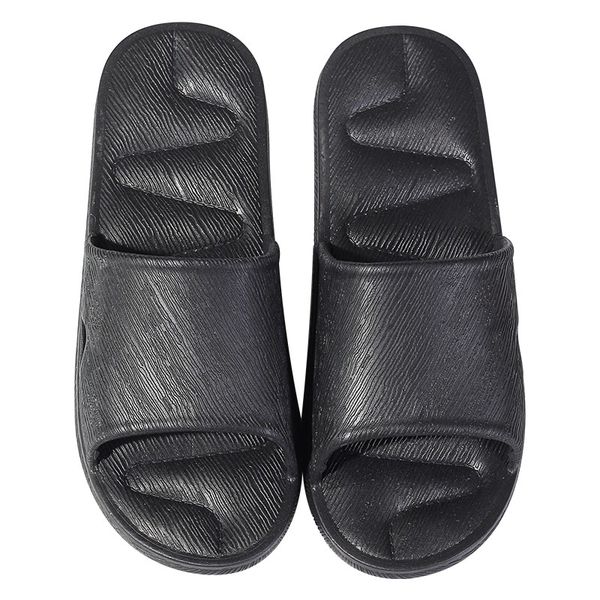 

summer men slippers beach slides sandals hoom outdoor indoor bathroom slippers floor simple flip flops lightweight tough shoes, Black