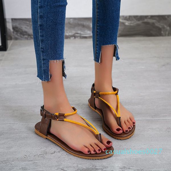 

korean trend new design woman flat summer flip flops slippers beach causal shoes girls gladiator chaussure femme outside slides c27, Black