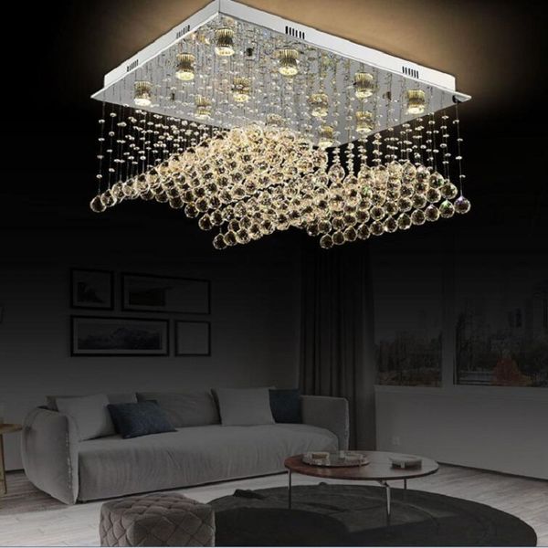 Modern Crystal Raindrop Chandelier Lighting Fixtures Cystal Lustres De Cristal Chandeliers For Home Living Room Dining Room Bubble Chandelier Lantern