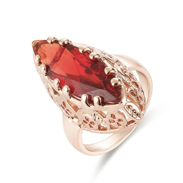 

fashion jewelry women 585 rose gold color rings big red blue green stone exaggeration party rings jewelry, Silver