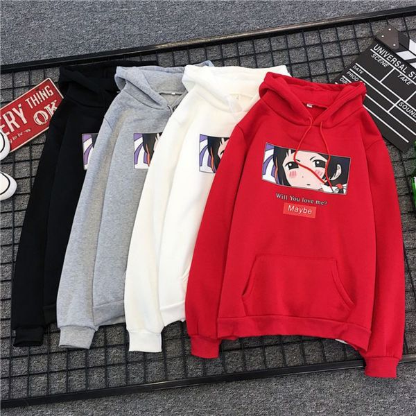 

2019 fashion sweatshirt hoodie for women korean harajuku streetwear long sleeve hooded sweatshirts female new, Black