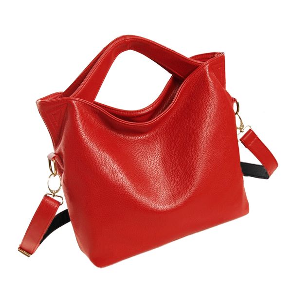 

women vintage pu leather tote handbag ladies crossbody messenger shoulder bag red