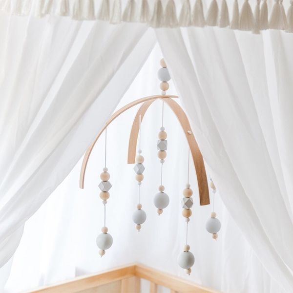 

детские погремушки мобильные игрушки деревянные бусины детская кроватка игрушка для новорожденных ветер куранты колокол nordic детская комна
