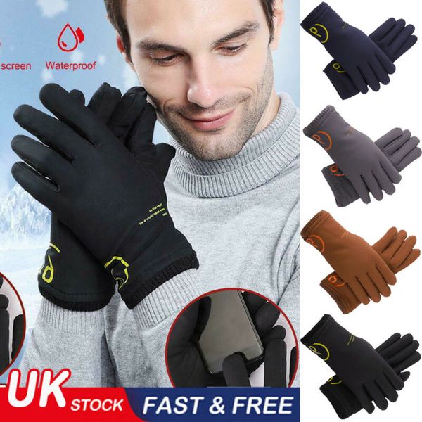 

men women waterproof fit insulated winter work bike gloves winter thermal warm full finger outdoor warm thermal sport mittens, Black;gray