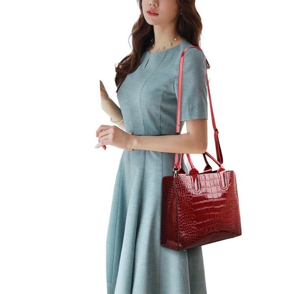 

мода крокодил pattern кожа pu crossbody сумка для женщин цепи женщины плеча сумка путешествие cross body bag