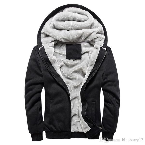 

mens hoodie coat winter warm fleece zipper sweater jacket outwear coat 4 colors asian size m-5xl, Black;brown