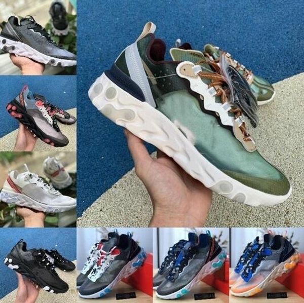 

2019 react element 87 running shoes for men women white black neptune green blue mens trainer design breathable fashion casual sneakers