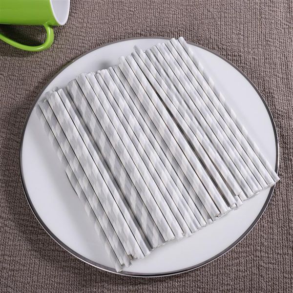 

subject:100pcs grey striped paper straw paper drinking straws for christmas halloween birthday wedding party decoration supplies