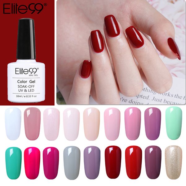 

elite99 10ml pure color gel uv nail soak off uv gel polish vernis semi permanent nail polish manicure hybrid varnish gellak, Red;pink