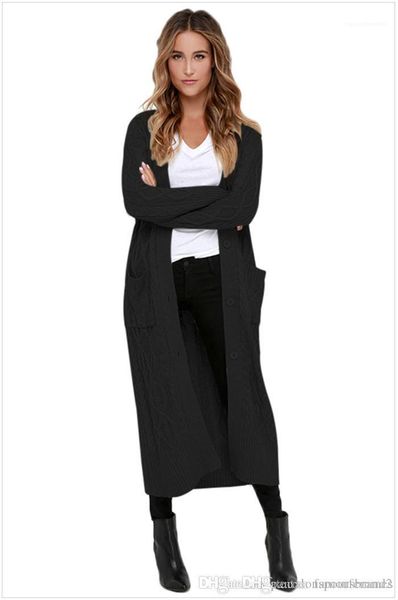 

sweater autumn casual long sleeved sweater fashion knit warm coat womens fashion solid color long cardigan, White;black