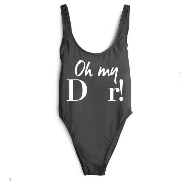 

2020 fashion designer bikinis luxury letter d printed one-piece swimwear beachwear backless vest new summer bikini xyp524, White;black