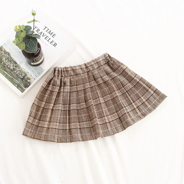 

girl's skirt 2019 spring and autumn new style korean-style childrenswear children plaid pleated skirt college style children shi, Red;yellow