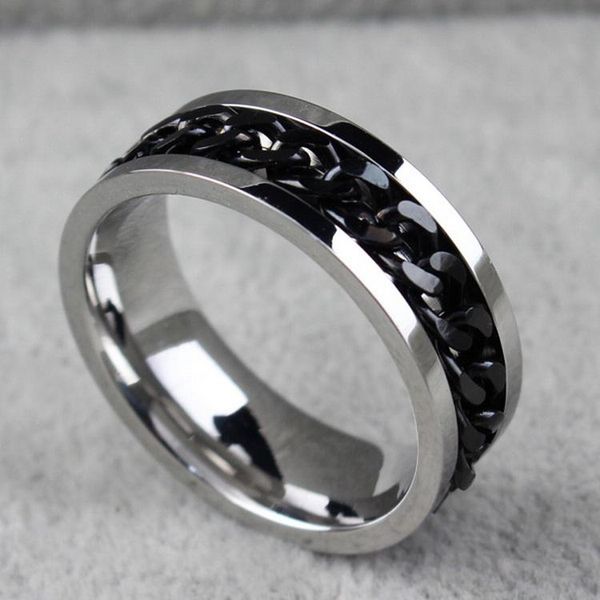 

bc jewelry fashion spinner chain ring for men gold & black & silver stainless steel chain wholesale mens jewelry bc-0069b0f7#