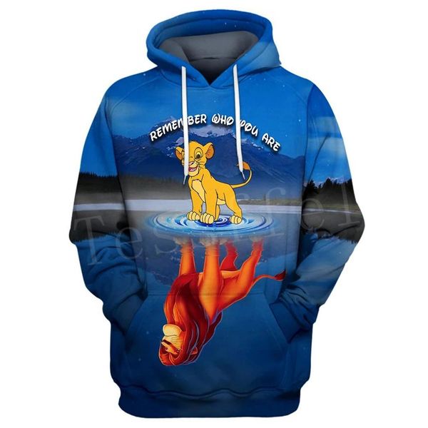 

tessffel newfashion горячие аниме фильм мультфильм король лев симба костюмы мужские женские 3dprint кофты / толстовки / молния / куртка s-1, Black