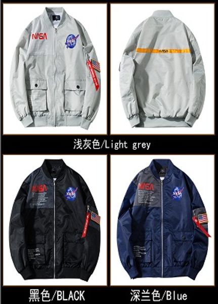 

наса мужская мода новая осень / зима 2019 совместная работа куртка авиатор куртка спортивная пара куртки, Black;brown