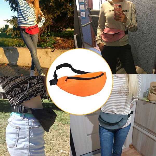 

fanny pack for women men waist bag waist bag belt zipper pouch packs orange