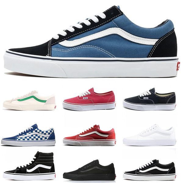 

ван старый SKOOL от мужчин случайного скейтборда холста обуви тройного синих черных высоких белого дизайнера ТРЕНЕР женщины кроссовок размера 36-44