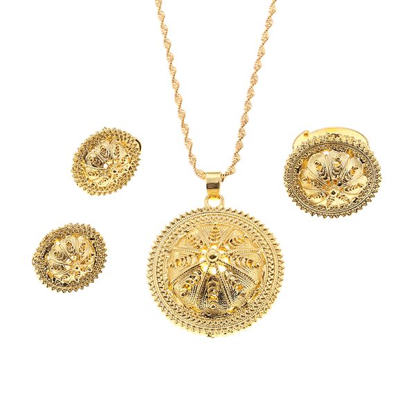 

ethiopian jewelry set bride wedding pendant necklace earring ring african eritrea habesha sets, Silver