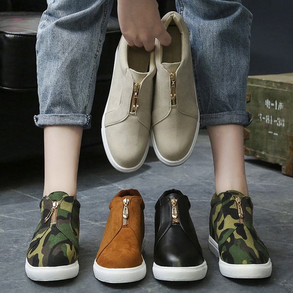 

2020 spring women oxford shoes ballerina flats shoes women casual loafers platforms ladies front zip fashion flat loafers, Black