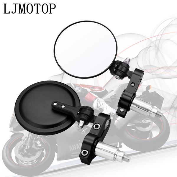 

universal motorcycle mirrors 3 inch round folding bar end side mirror for w800 cafe kx65 kx85 kx125 kx250 kx250f kx450f