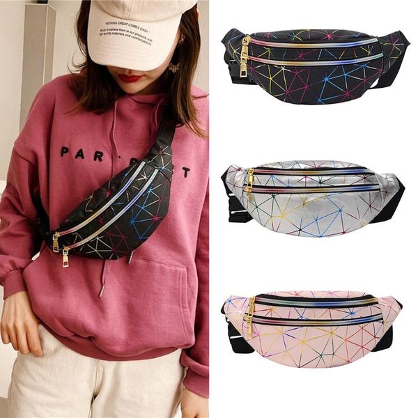

женщины сумка талия laser fanny pack запуск zip пояс деньги мешок путешествие отпуск кошелек голографических карманы сумка дама груди